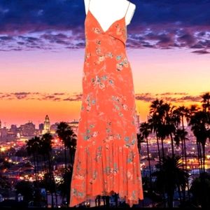 Billabong Orange Ruffled Tiered Sundress